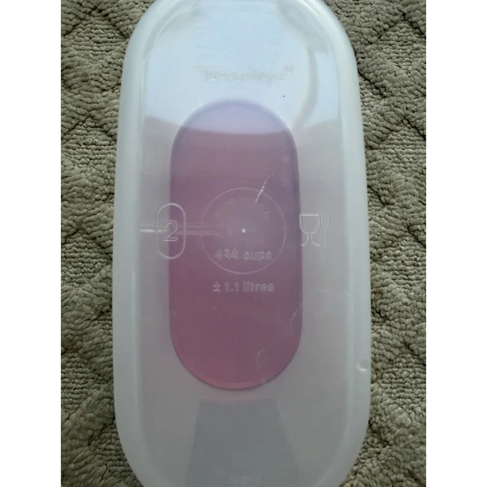 Vintage Tupperware Oval Modular Mates #2 1612-16 4 3/4 Cup Red Lid 1616-15